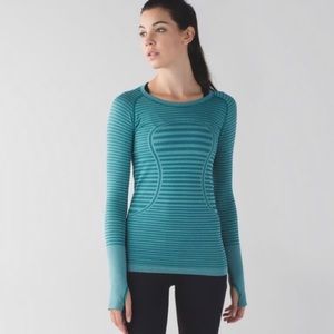 Lululemon long sleeve swiftly tech teal stripe 4
